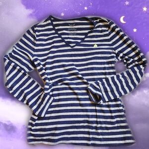 Faded Glory Striped Long-sleeved Bluse
